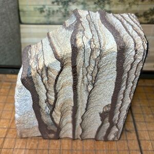 Sandstone Bookend Layered Sculpted Organic Texture 2 Felted Sides 3lbs 7oz